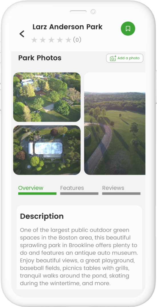 Parkscape app screen