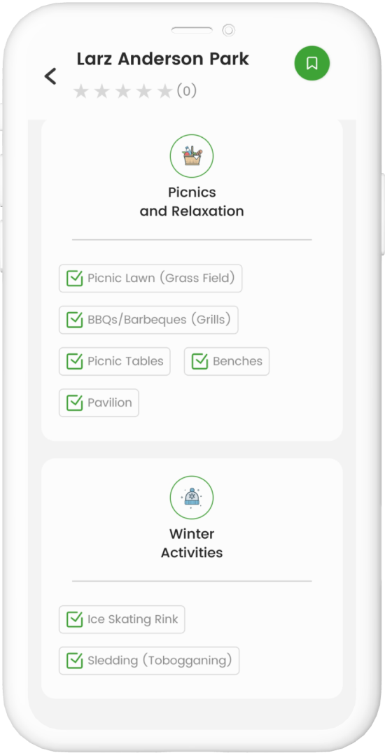 Parkscape app screen